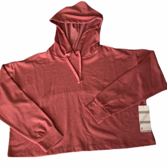 Zella Tops - Zella Serene Cozy Melange Hoodie Coral Size S NWT